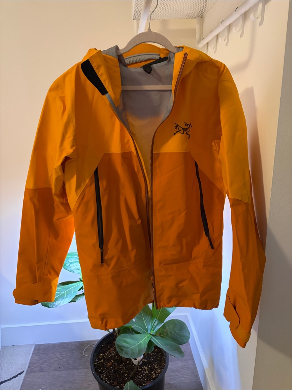 Arc'teryx Bright Orange Hooded Shell Jacket